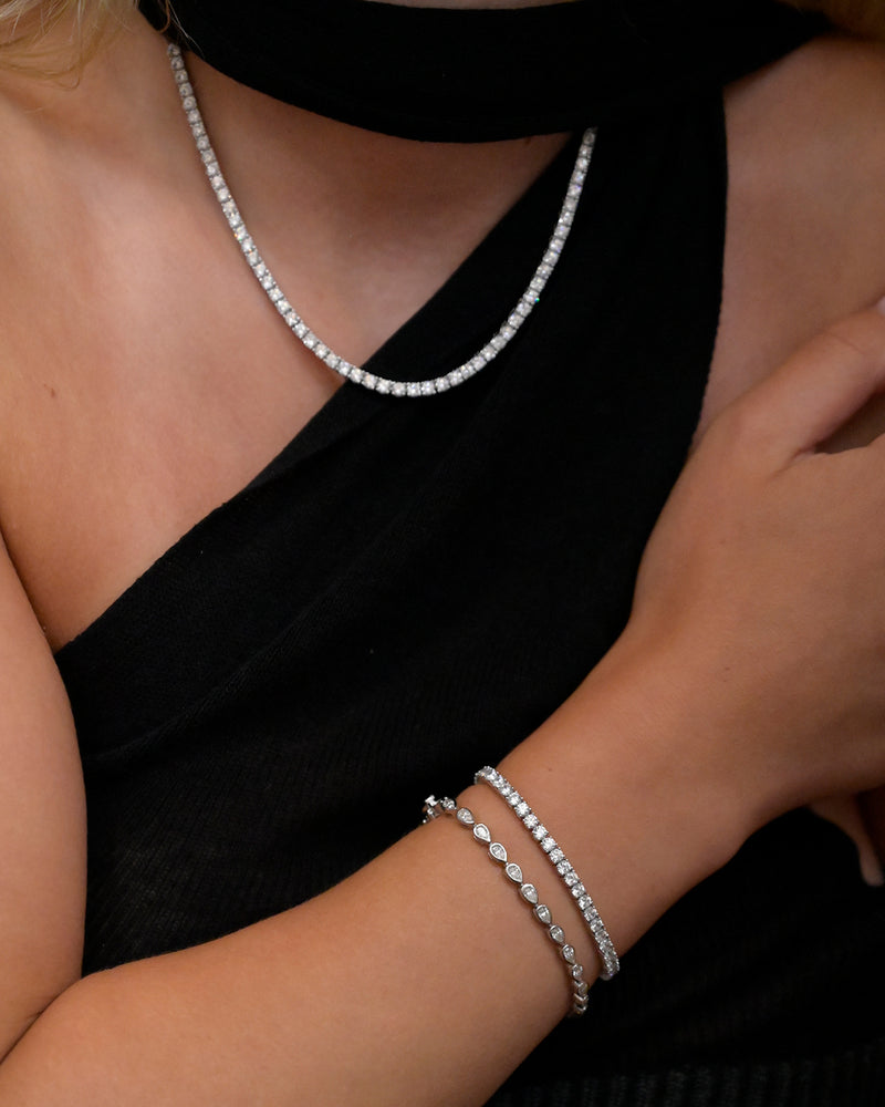 Silver Noire Tennis Bracelet