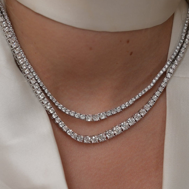 Riviera Graduate Tennis Necklace - LAB MOISSANITE