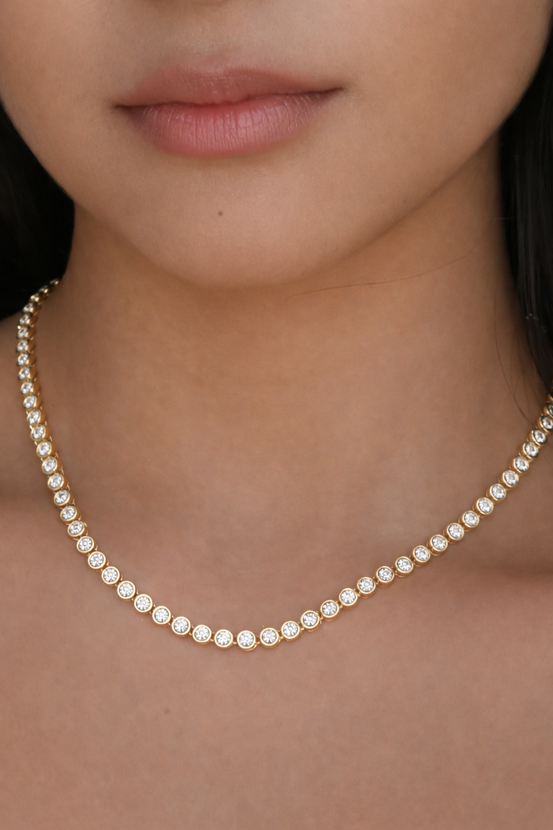 Bezel Tennis Necklace