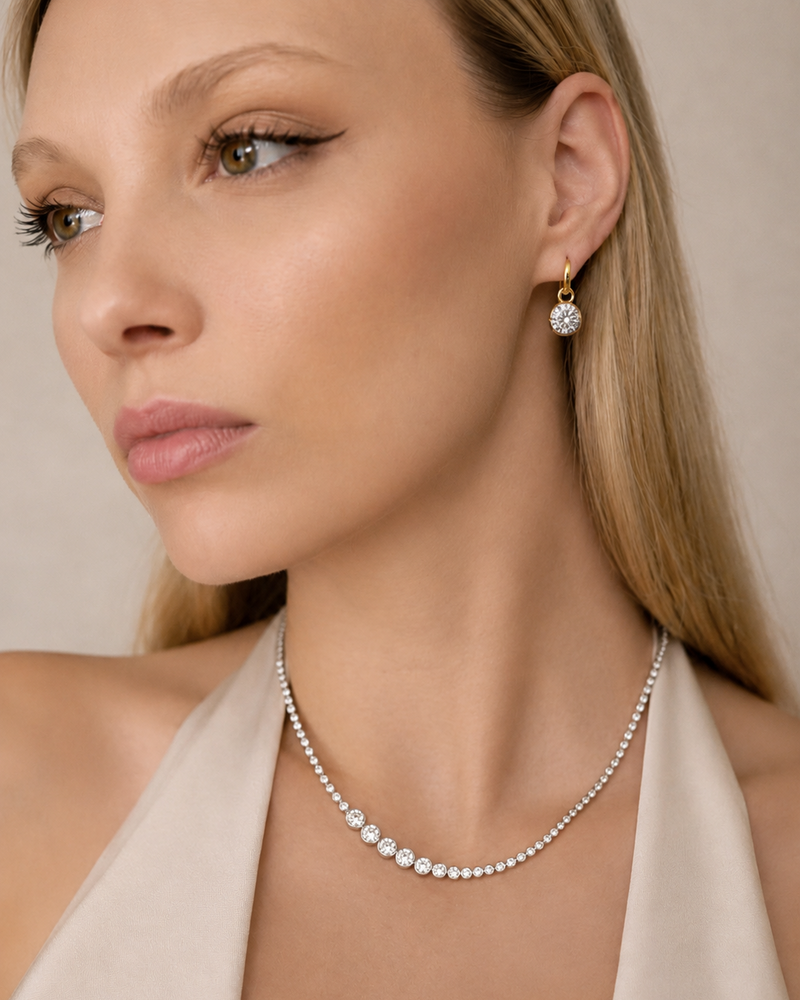Sophie Graduated Bezel Tennis Necklace