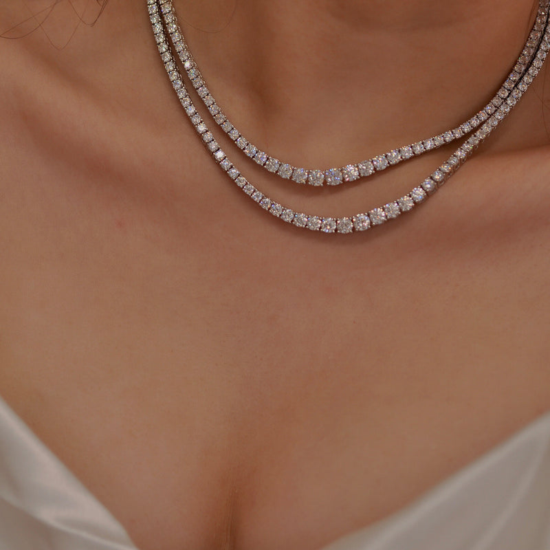 Riviera Graduate Tennis Necklace - LAB MOISSANITE