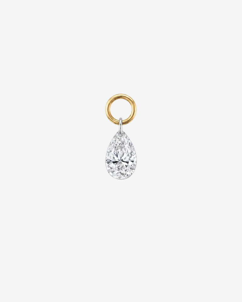 Pear Lab Diamond Huggies Charm