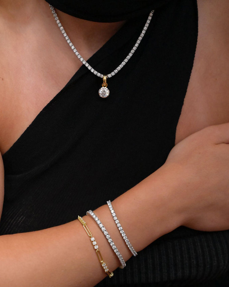 Silver Tennis Necklace