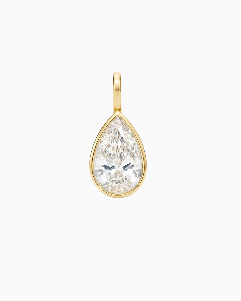 Pear Bezel Necklace - Gold Collar
