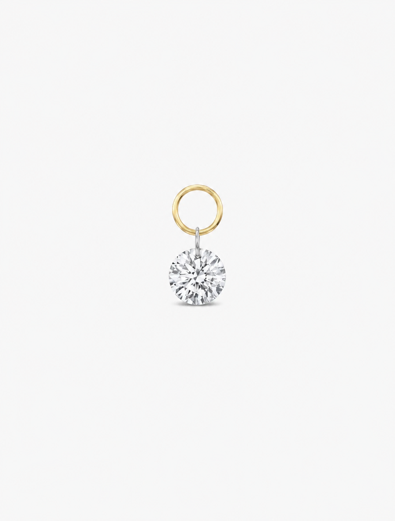 Round Lab Diamond Huggies Charm