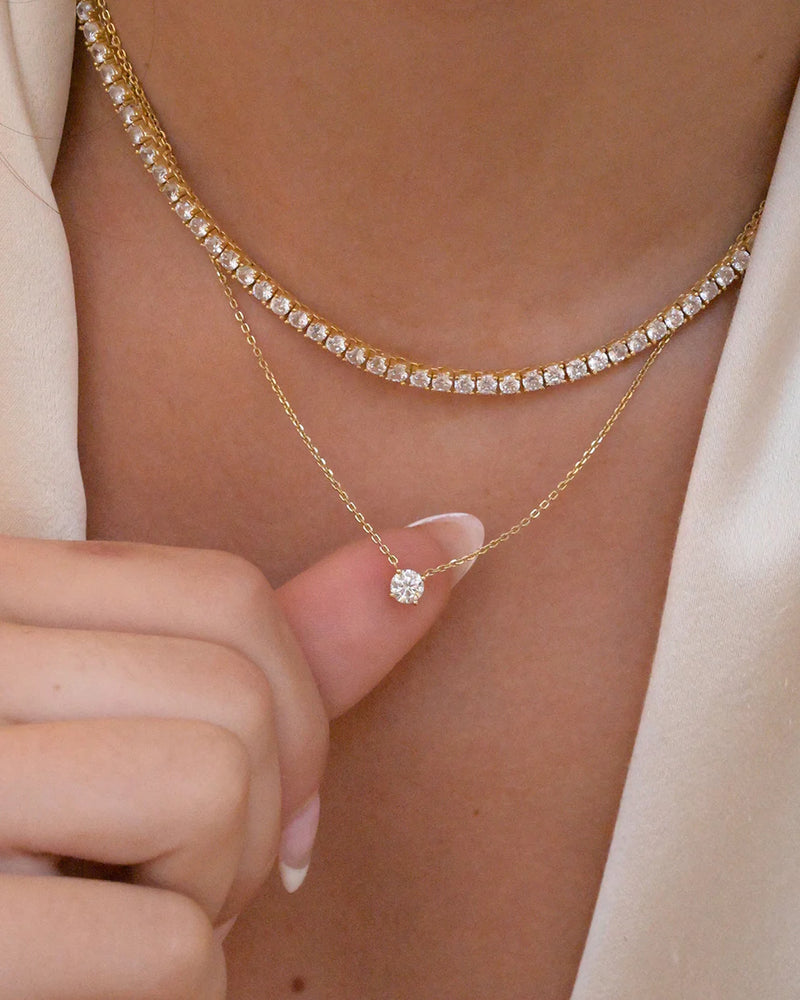 Round Pendant Necklace- Lab Grown