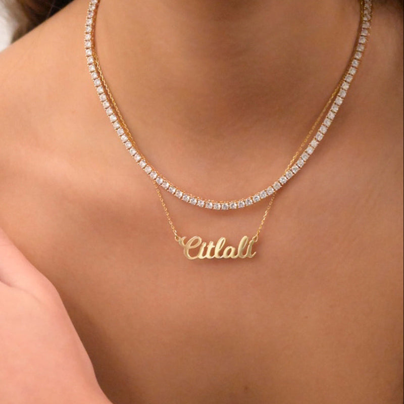 Script Nameplate Necklace