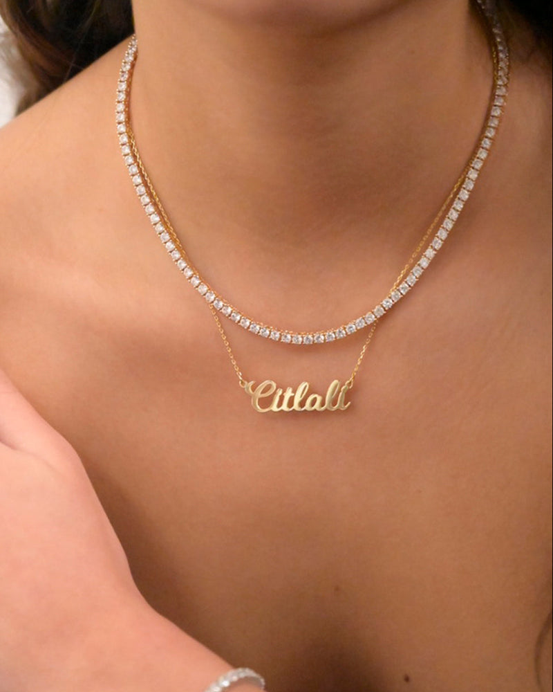 Script Nameplate Necklace