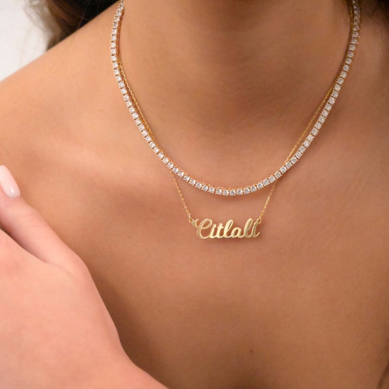 Tennis Necklace Gold