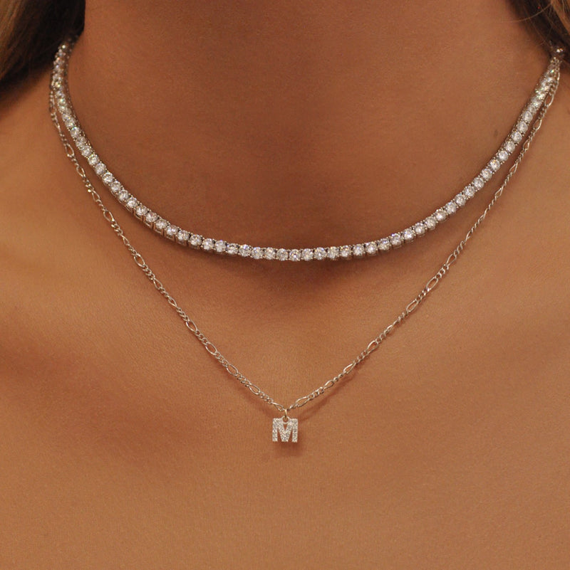 Silver Tiny Letter Choker