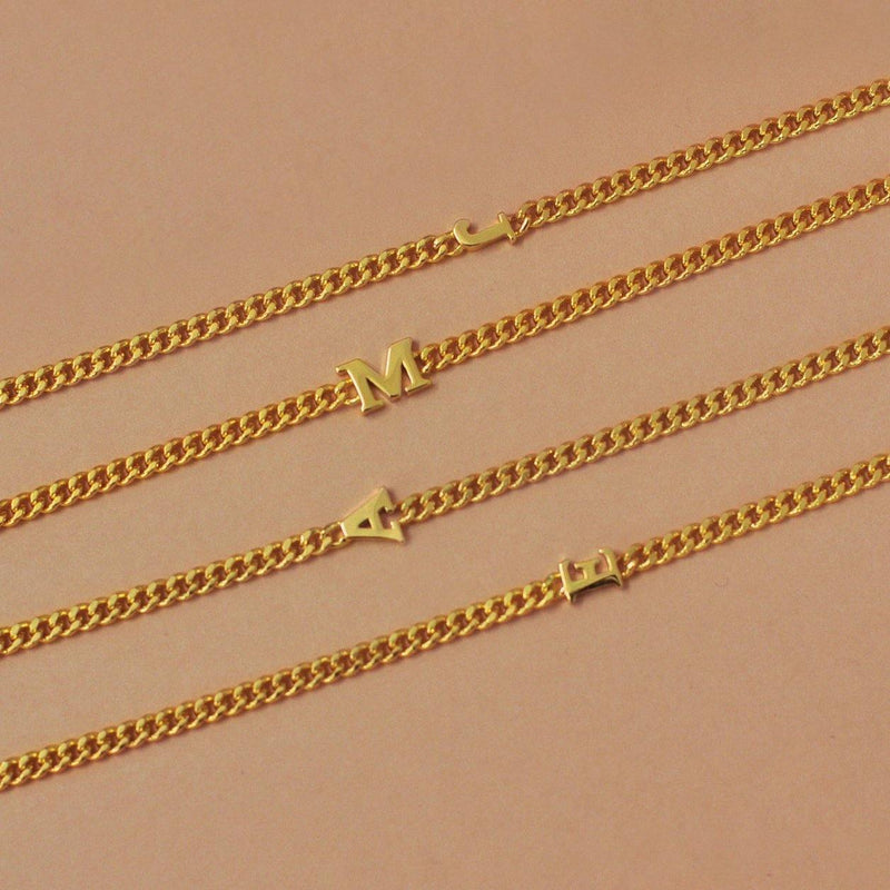 Initial Curb Chain Bracelet - V THE LABEL Jewellery AU