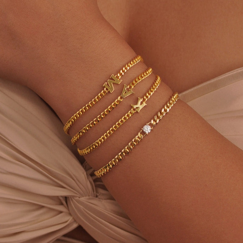 Initial Curb Chain Bracelet