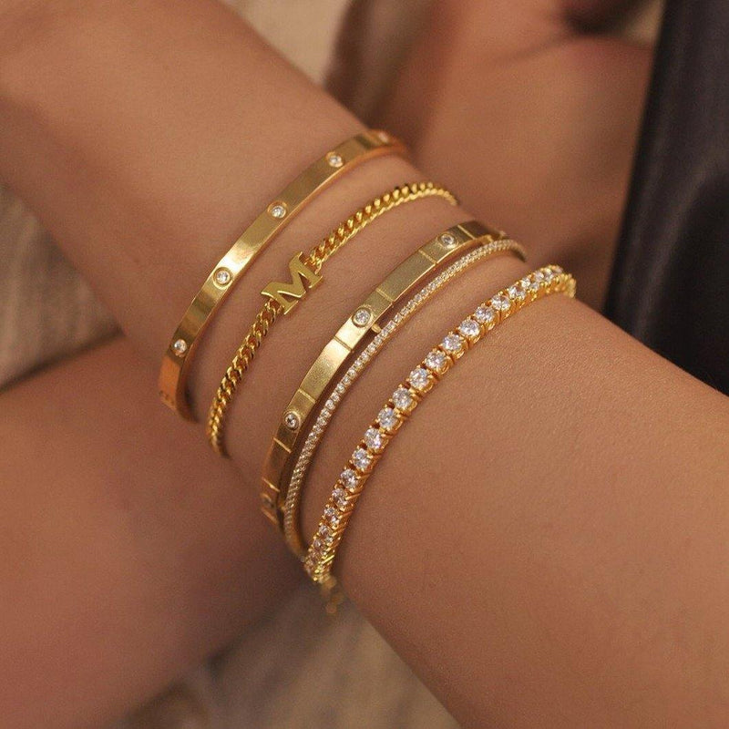 Initial Curb Chain Bracelet - V THE LABEL Jewellery AU