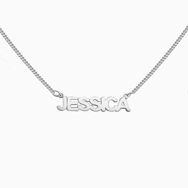 Silver Nameplate Necklace Finely Crafted Jewellery