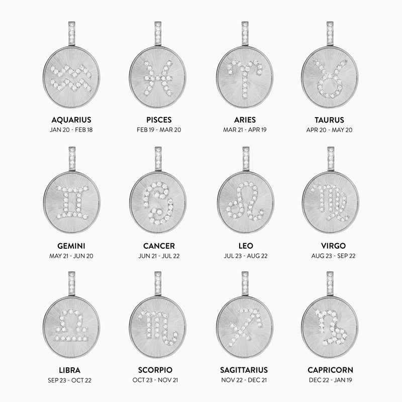 Silver Zodiac Pendant Necklace