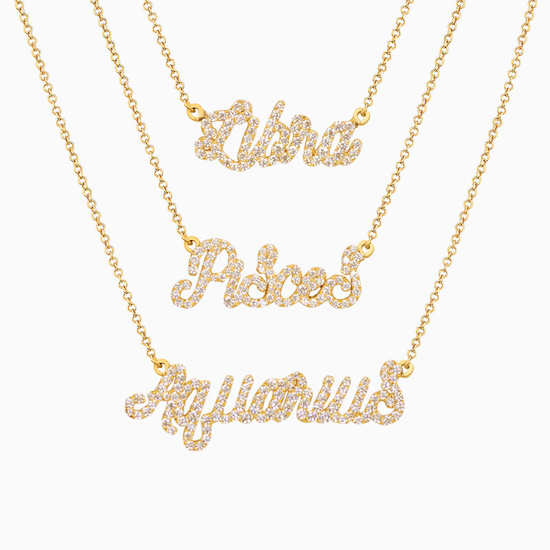 Zodiac Nameplate Necklace
