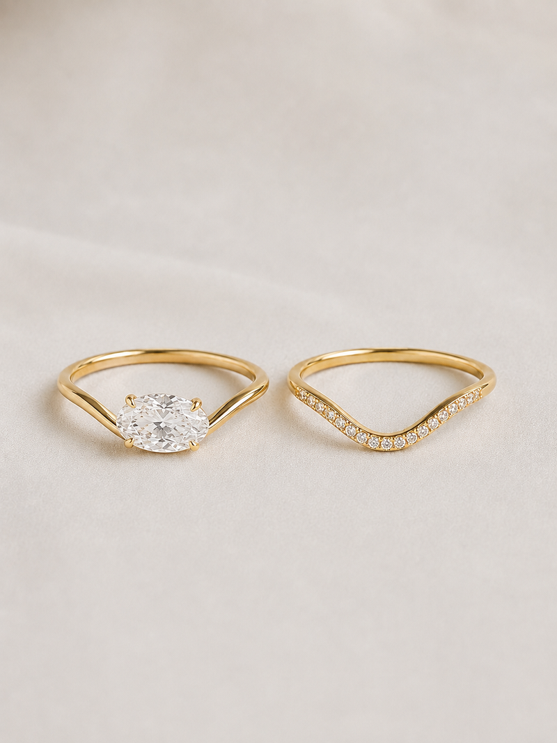 Pave Wave Pinky Band - Silkhour