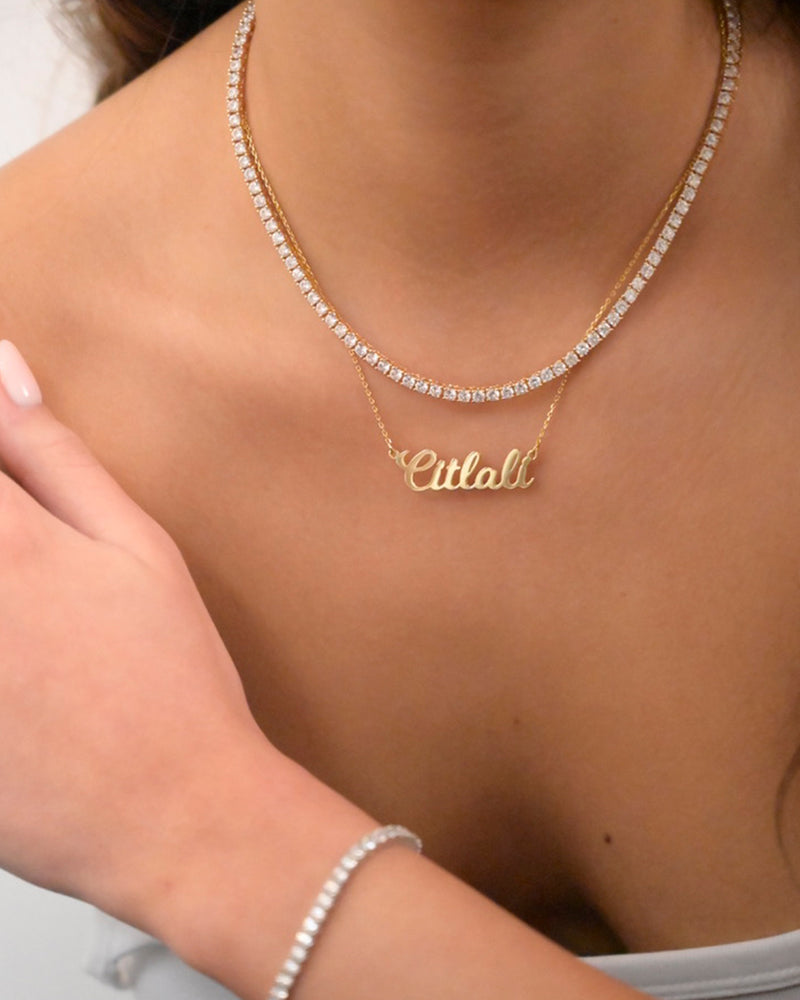 Tennis Necklace Gold