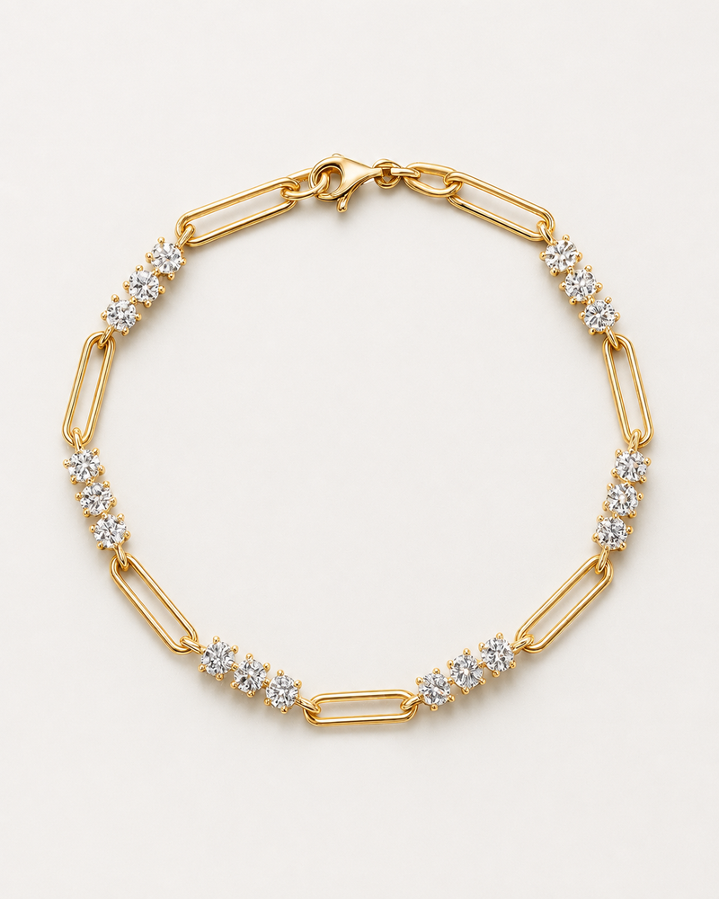 Amore Link Chain Bracelet - Lab Grown Moissanite