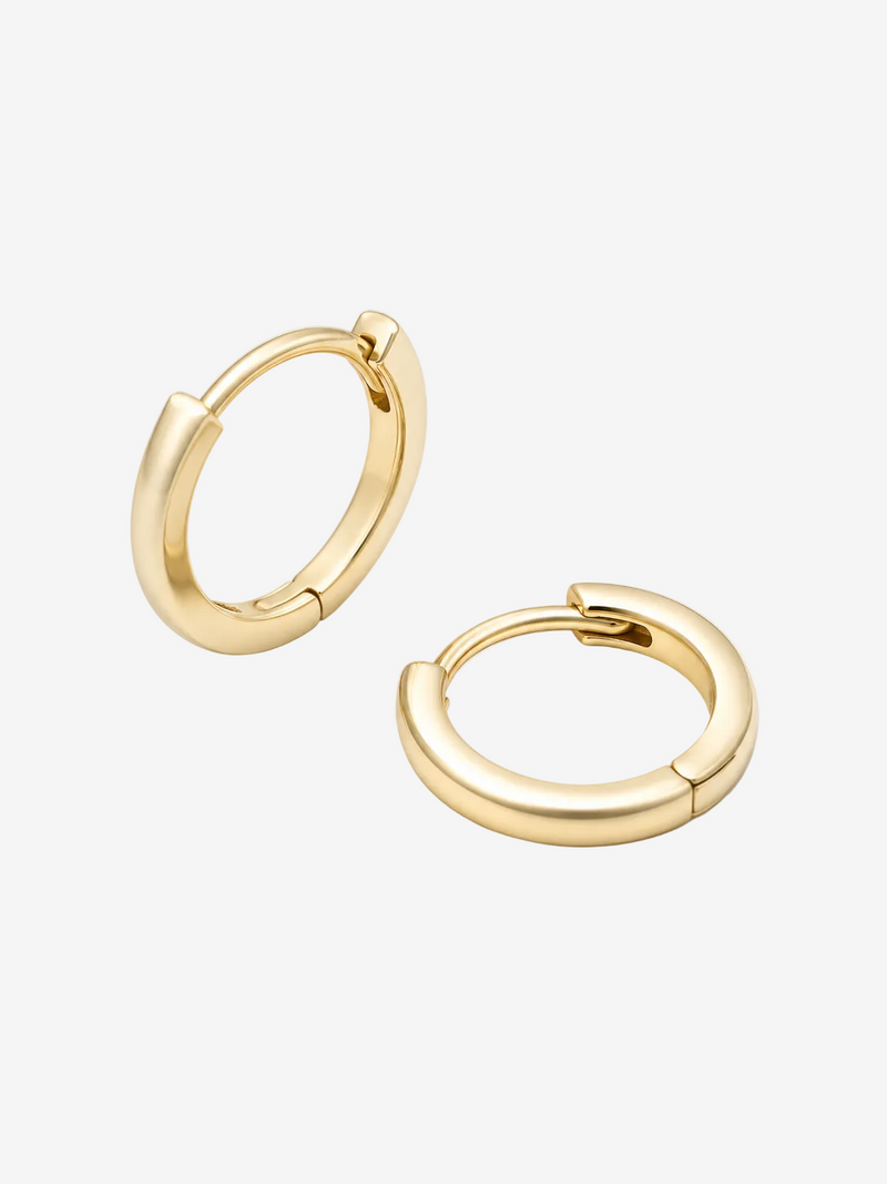 Classic Gold Huggie Earrings - 10mm