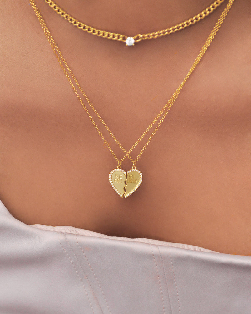 Best Friend Heart Necklace