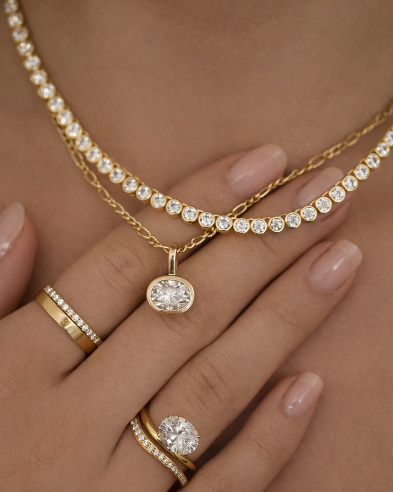 Oval Bezel Necklace