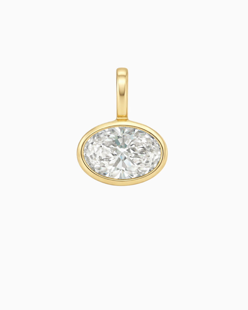 Oval Bezel Gold Collar Necklace