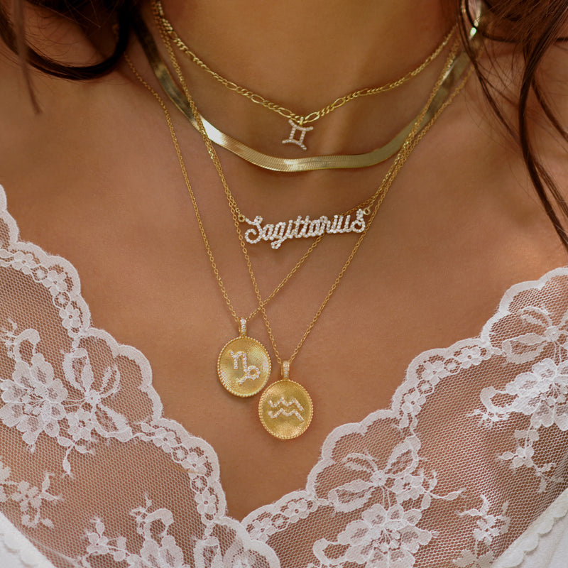Aquarius Zodiac Pendant Necklace – V The Label