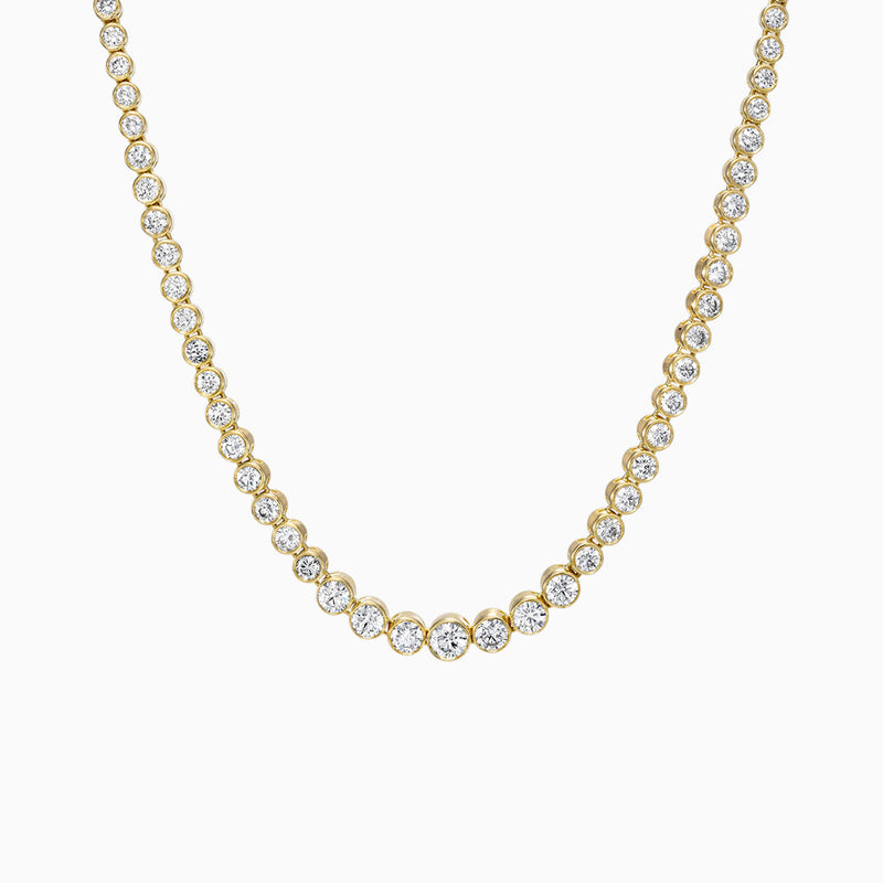 Bezel tennis necklace in 14k gold plated – V The Label