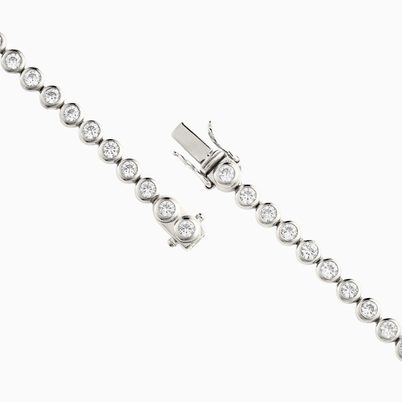 Bezel tennis necklace in silver – V The Label