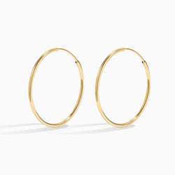 14k Gold Lightweight Hoop Earrings Medium
