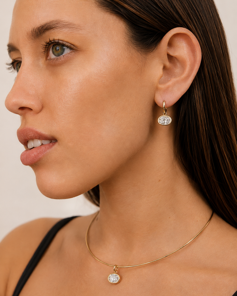 Oval Earring - Lab Grown