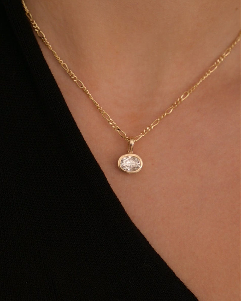 Oval Bezel Necklace