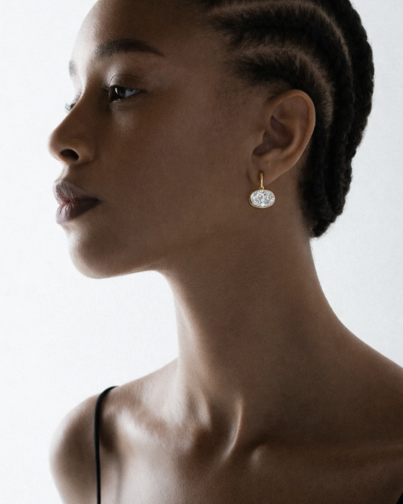 Oval Earring - Lab Grown