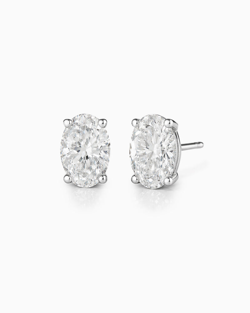 Oval Stud Earring - 1ct Lab Grown Moissanite