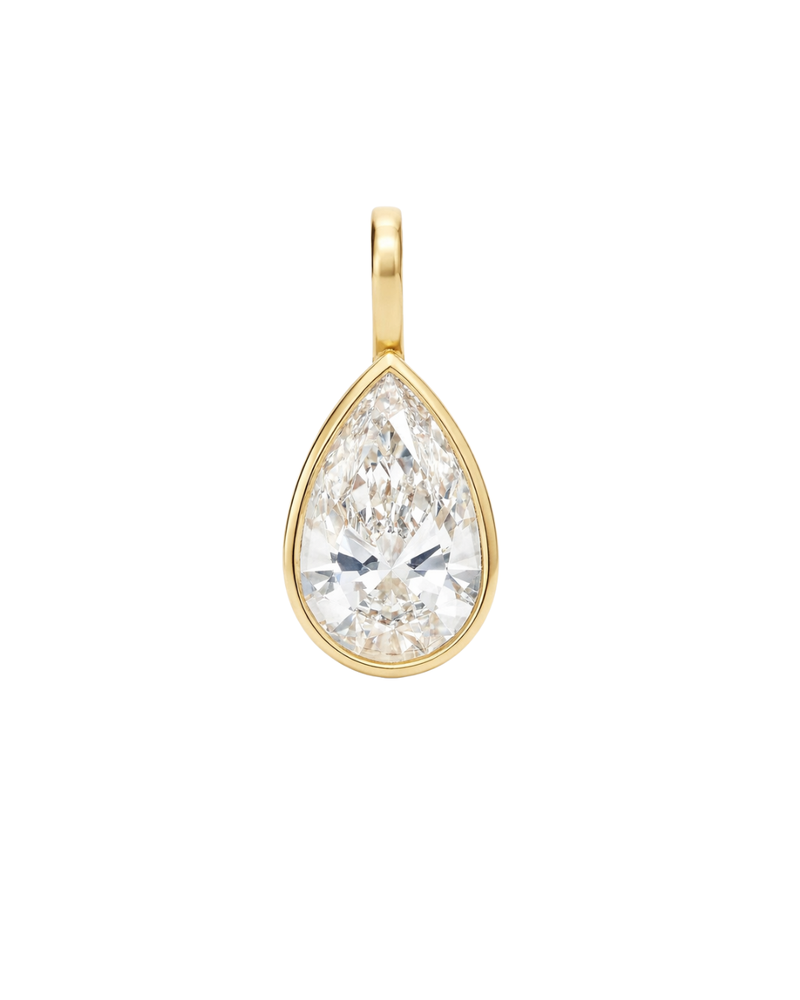 Pear Bezel Necklace - Classic Chain