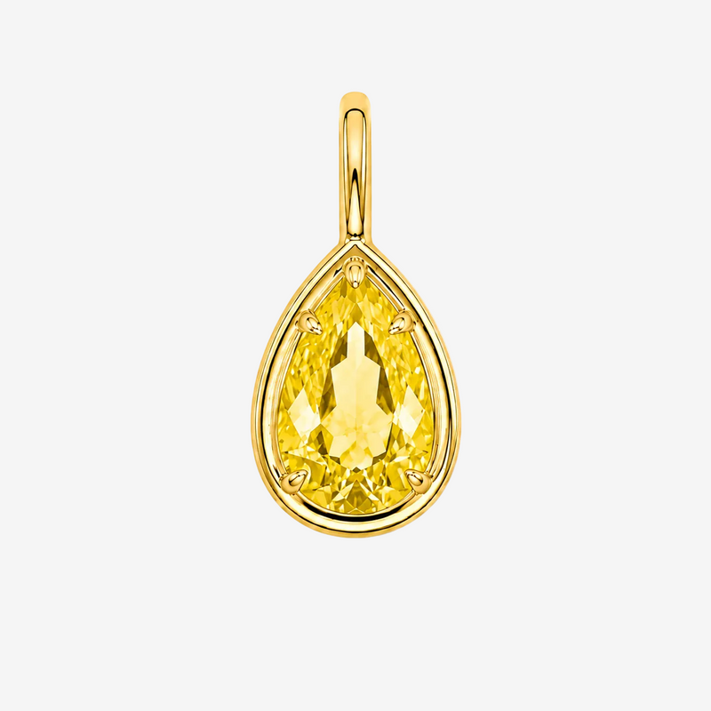 Pear Bezel Pendant - Yellow