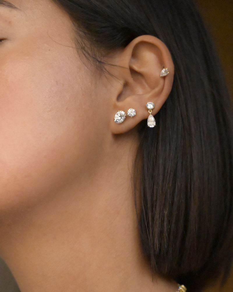 Pear Drop Earring - Lab Moissanite