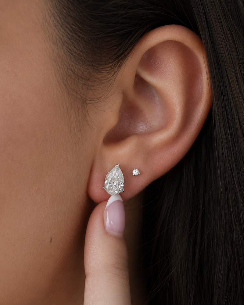 Pear Stud Earrings- 1CT Lab Grown