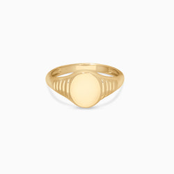 14k Gold Signet Ring Engravable