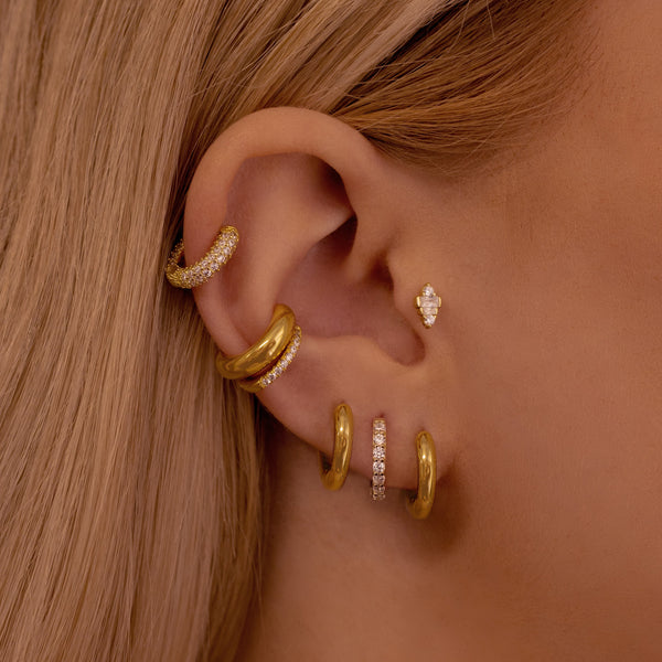 Classic Gold Huggie Earring Set