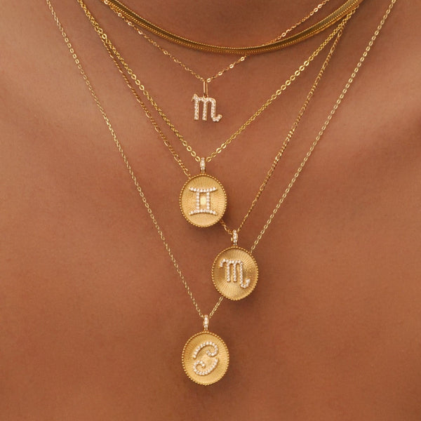 Aquarius Zodiac Pendant Necklace