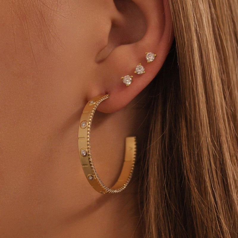 Diamond Hoop Earring - V THE LABEL Jewellery AU