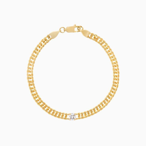 Single Diamond Chain Bracelet - V THE LABEL Jewellery AU