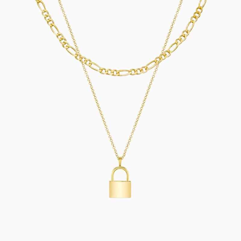 Boyfriend Choker & Love Lock Necklace Set - V THE LABEL Jewellery AU