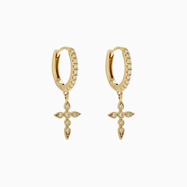 Cross Pave Earrings - V THE LABEL Jewellery AU