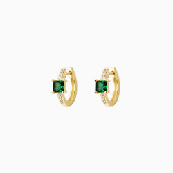 Emerald Crystal Huggies - V THE LABEL Jewellery AU