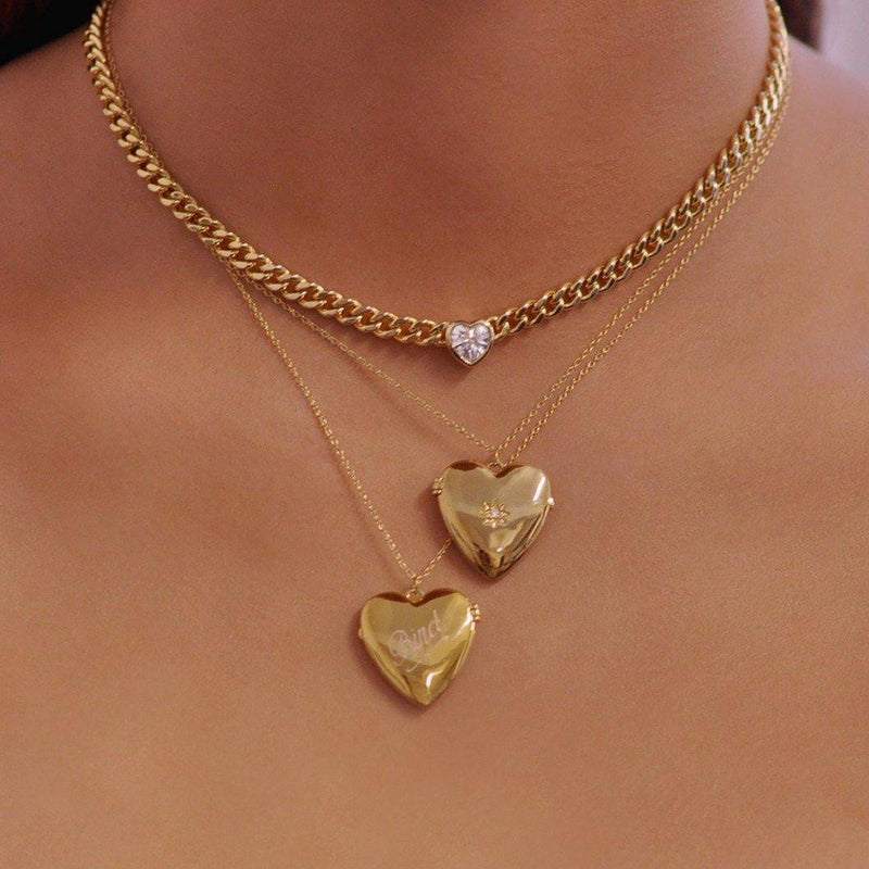 Heart Cuban Link Necklace - V THE LABEL Jewellery AU