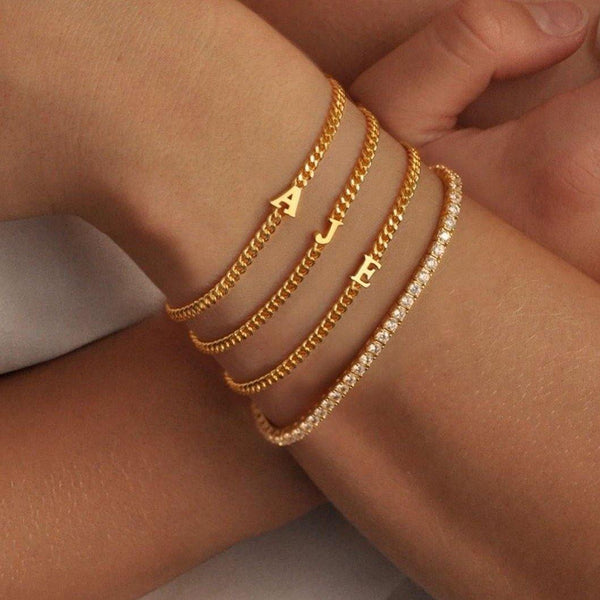 Initial Curb Chain Bracelet - V THE LABEL Jewellery AU