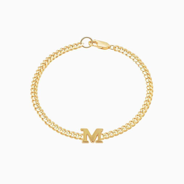 Initial Curb Chain Bracelet - V THE LABEL Jewellery AU
